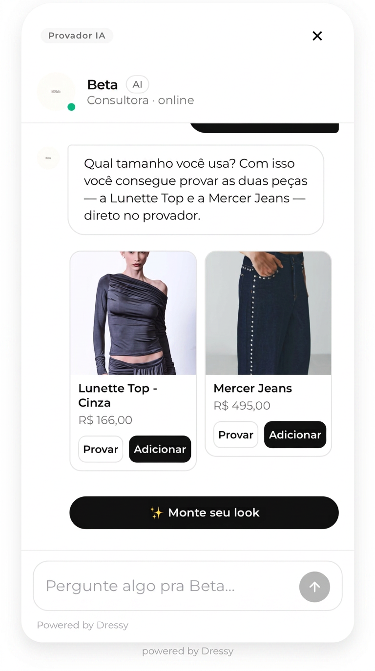 Print da Dressy montando um look